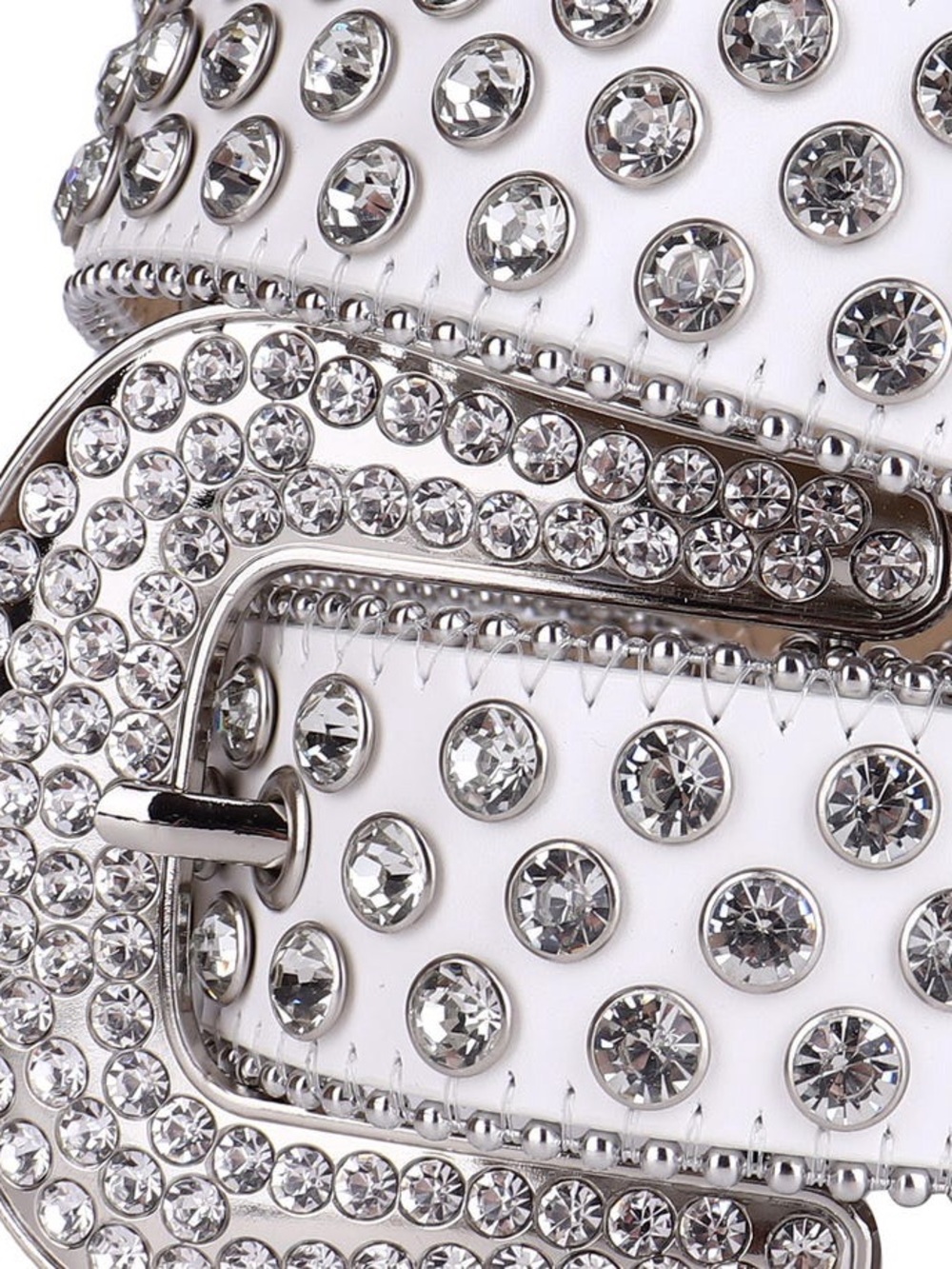 Silver Rhinestone Western-Style Women's Belt